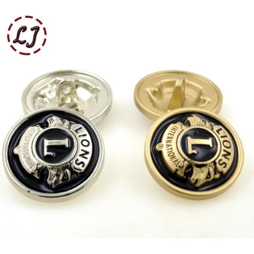 Hot sale new fashion decorative buttons high quality Lions gold silver sewing buttons for men shirt suit overcot accessories DIY