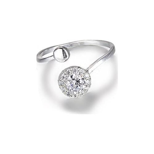 Fashion Female Big Crystal 3 Colors Opening Rings Jewelry Dream Round Gem Series Ring jewelry wholesale