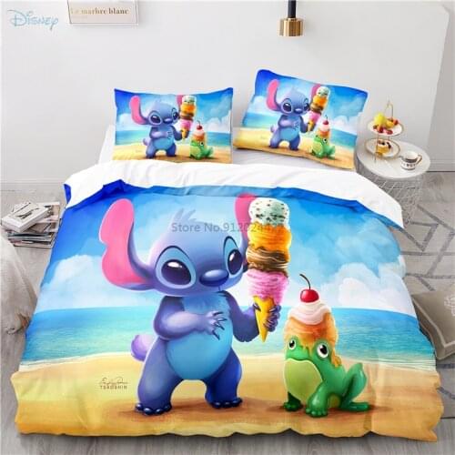 3d Disney Stitch Pattern Bedding Set Duvet Cover Pillowcase Boys/Girls Digital Printing Bed Cover Set Europe/Australia/USA Size