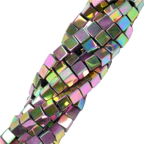 2,3,4mm Square Cube Hematite Beads Natural Stone Beads For DIY Necklace Bracelt Earring Woman Jewelry Making