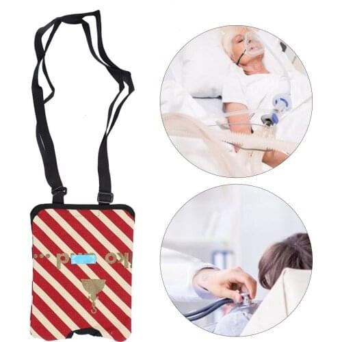 Soft Simple Urine Drainage Bag Portable Catheter Fixation Urine Collection Bag 1500ml(Red Stripe Type )