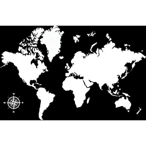 World Map Art Stickers Wallpaper Compass Vinyl Wall Decals for Living Room Sofa Background Decor Waterproof Wall Sticker ZB393