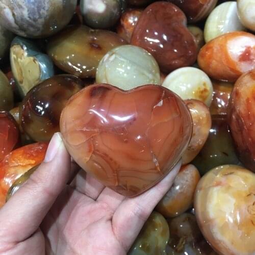Natural red agate heart reiki healing crystals love jasper gemstones for wedding decoration&home decor