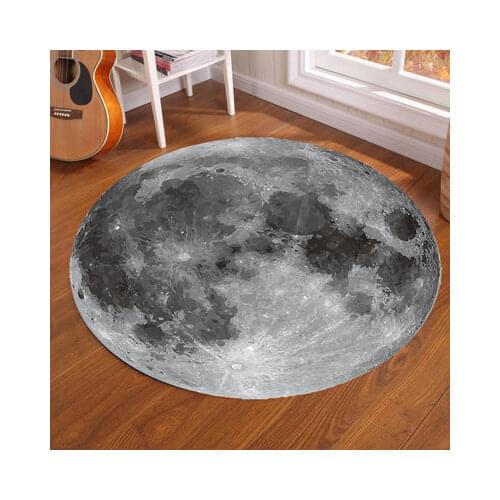 New Creative Star Galaxy Earth Moon Round Mats Carpets Living Room Bedroom Bedside Anti Slip Rugs Kitchen Doormats Tapete