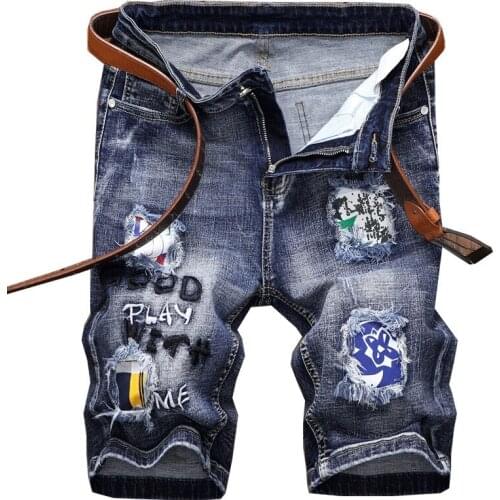 New Mens Stretch Short Jeans Fashion Casual High Quality Elastic Denim Shorts Male Jeans