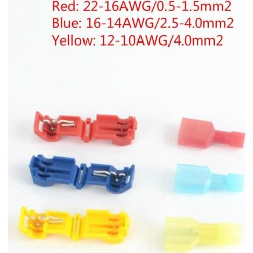 10pairs/20pcs Electrical Wire Crimp Terminals Quick Splice Cable Spade Connectors 0.3-1.0mm2/1.0-2.5mm2/4.0-6.0mm2