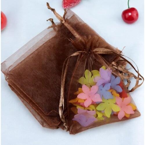 Wholesale Coffee Organza Bag 30x40cm,Wedding Jewelry Packaging Pouches,Nice Gift Bags 100pcs/lot