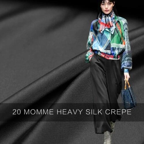 Pearlsilk 20momme dark grey thicken crepe de chine silk 100% silk summer pants DIY clothes fabrics Fresshipping