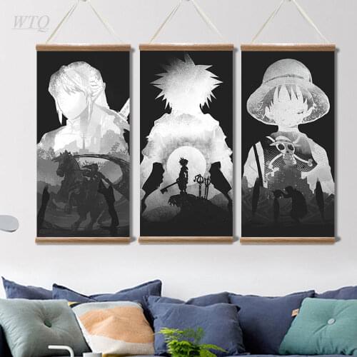Japanese Anime Poster Luffy Goku Izuku Zoro Anime Posters Wall Poster Canvas Painting Wall Decor Wall Art Picture Home Decor