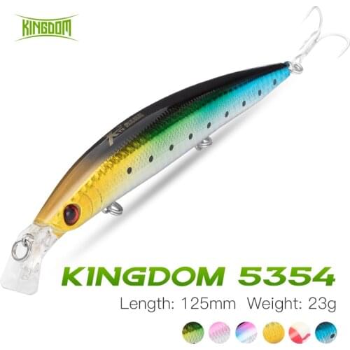 Kingdom Minnow Fishing Lure 125mm Floating Hard Artificial Crankbait Rattling Swimming Wobblers For Peche Trout Bass Trolling