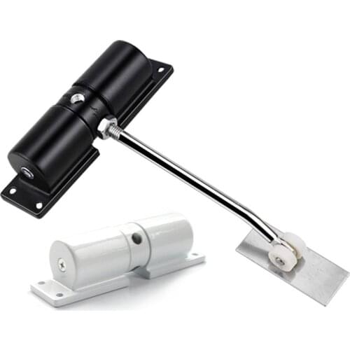 Brand new Door Closer Automatic Adjustable Closers Light Duty Zinc Alloy Spring Door Closer（Black, white