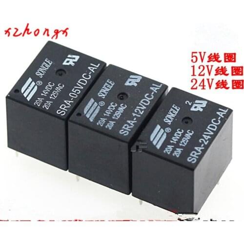 SRA-05VDC-CL SRA-12VDC-CL SRA-24VDC-CL SRA-12V-CL 5PINS 20A 12VDC Automobile relay