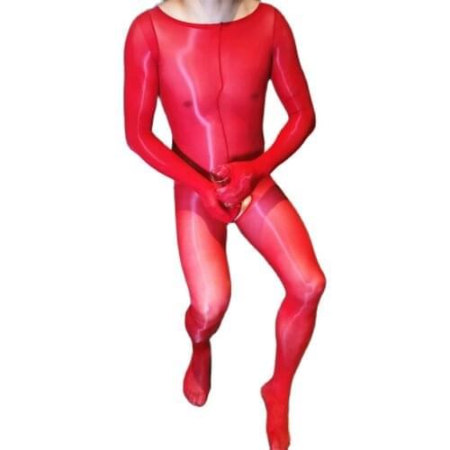 Unisex 8D Oil Glossy Shiny Package Hands Bodysuit Tights Bodystocking Sexy Hot Erotic Lingerie Bodycon Jumpsuit Stocking Body