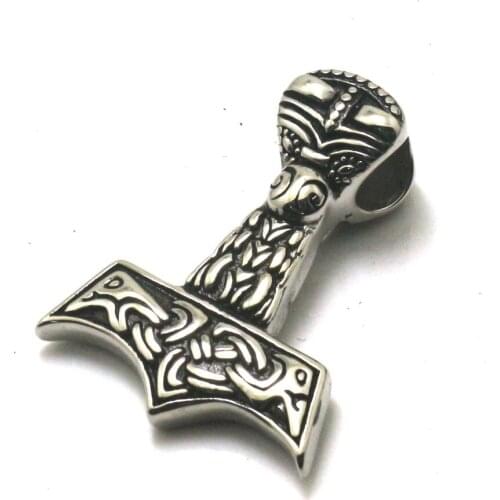 Boy Cool 316L Stainless Steel Newest Mini Two-sided Thors Hammer Vintage Pendant