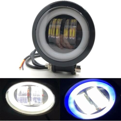 Yecnecty 1 PC Universal Motorcycle LED Spot Fog Light With Angel Eye Lamp Scooter Accessories For Honda Harley Davidson Kawasaki