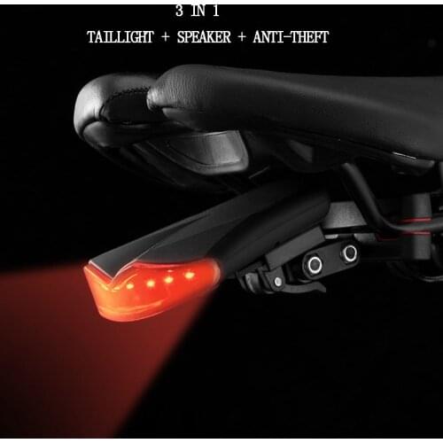 Bicycle waterproof USB charging light wireless remote control steering tail light anti-theft warning light horn 100 decibels