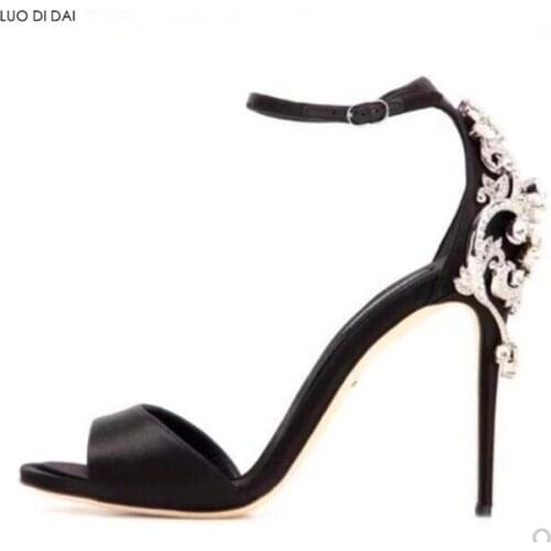 2020 new women diamond high heels party shoes summer open Toe glitter crystal sandals tassel high heels rhinestone sandals