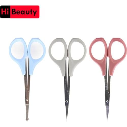 1PC Eyebrow Scissors Razor Trimmer Blades Stainless Steel Eyelash Straight Elbow Trimmer Shaver Scissors Nose Hair Clipper
