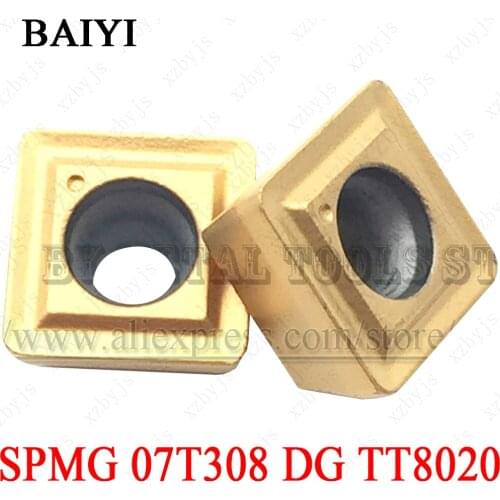 10pcs SPMG07T308 DG TT8020 carbide inserts turning tool Teagutec metal lathe tool SPMG 07T308 urning insert lathe part