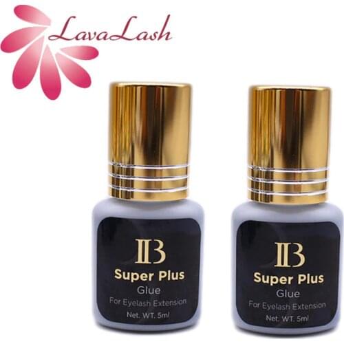 2 Bottles IB Ibeauty Super Plus Glue Black 1-2 Seconds Duration 5-6 Weeks For Eyelash Extension Glue Gold Cap 5ml Original Korea