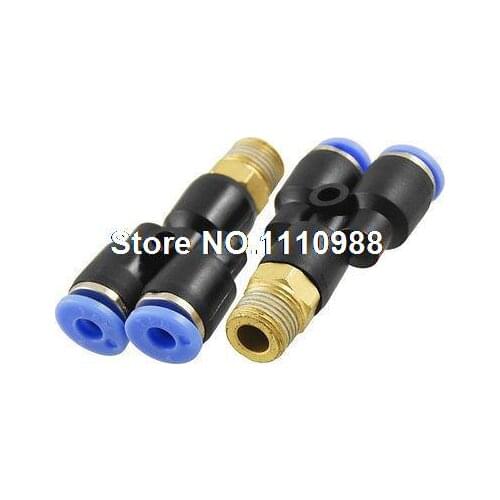2 Pcs 1/8" Thread 4mm Push in One Touch Pneumatic Quick Fittings