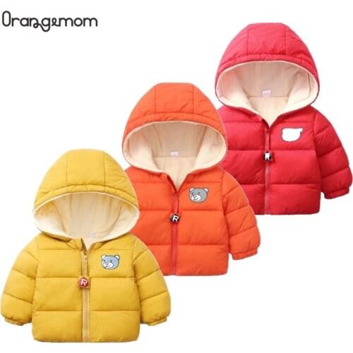 2021 Winter Jackets Girls Baby Boys Duck Down Jackets Solid Velvet Thickened Long Sleeve With Hooded Children Clothing For 2-6Y