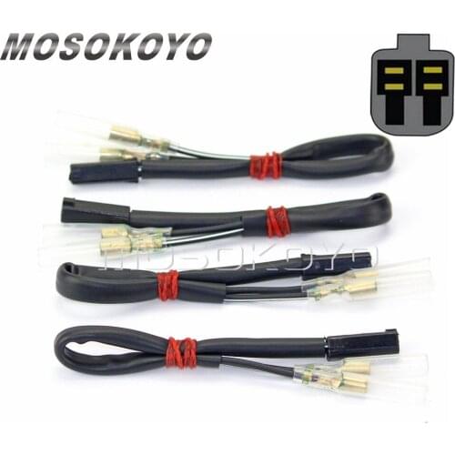 4pcs Motorcycle Turn Signal Adapter Plug Blinker Adapter Cabel Wire Lead for Suzuki GSX1300R Hayabusa TL1000S GSX600F 750F 96-14