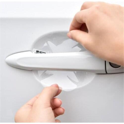 4pcs Car stickers Car Door Handle Scratches Protec For Ford Focus Fusion Escort Kuga Ecosport Fiesta Falcon Mondeo Taurus