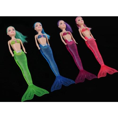 4Pcs Rainbow Lights Little Mermaid Doll Colorful Kids Fun Toy Gift For Girls