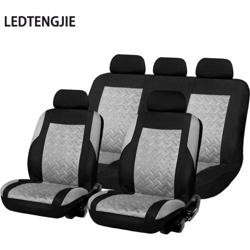 LEDTENGJIE Car Seat Cover 9-piece Steel Grain Mesh Fashion Interior