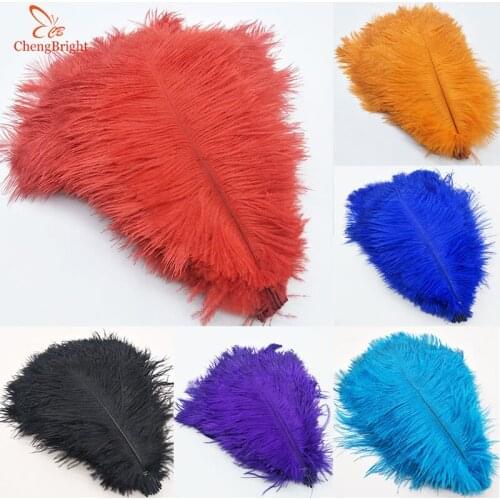 ChengBright 10 Pcs 25-30CM/10-12inch Ostrich Feathers for DIY Jewelry Craft Making Wedding Party Accessories Wedding Decoration
