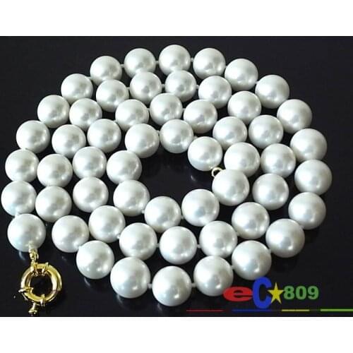 D0126 34" 14MM ROUND SOUTH SEA SHELL PEARL NECKLACE