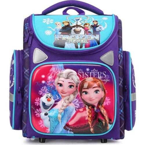 Disney Children School Bags Orthopedic Backpack Primary Girls Satchels Frozen Elsa Print Schoolbag Waterproof Mochila Infanti