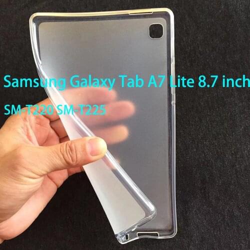 For Samsung Galaxy Tab A7 Lite 8.7 inch Case SM-T220 SM-T225 Transparent Soft TPU Back Tablet Case Protective Cover Shell Funda