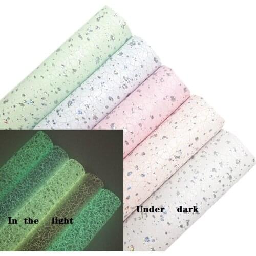 Glows in the Dark Faux Leather Fabric, Synthetic Leather Sheets, PU Leather For Making Bows Earrings LEOsyntheticoDIY R062