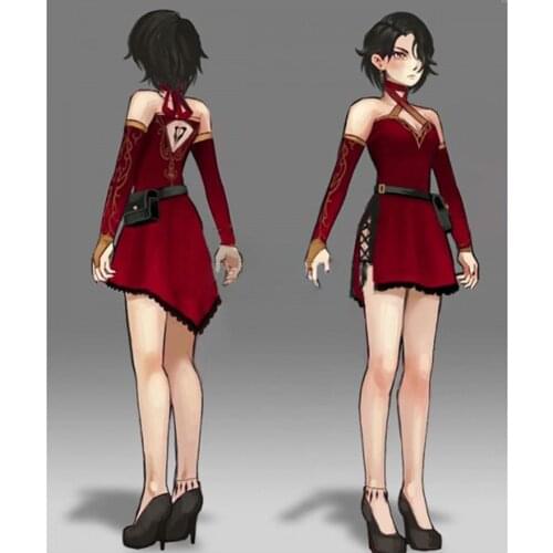 Cosplaydiy Volume 3 Cinder Fall Cosplay Costume Adult Girls Women Fancy Red Dress L320
