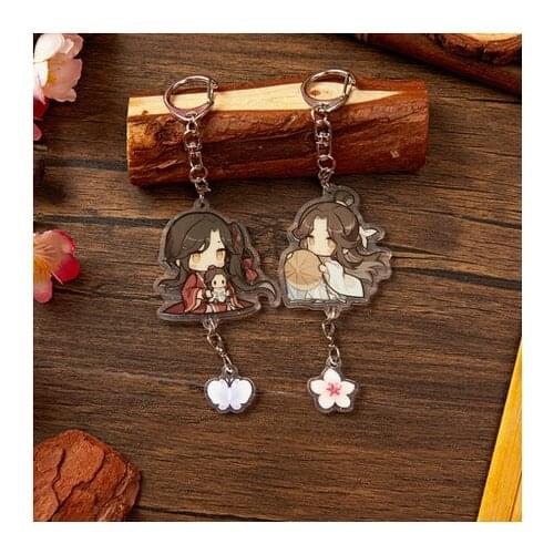 2021 Hot Tian Guan Ci Fu Xie Lian Hua Cheng Cute Acrylic Keychain Gifts Cartoon Itabag School Bag Decor Pendant Keyrings Xmas