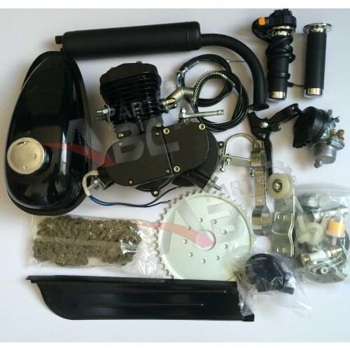 Motorized Motor Bicycle 80cc Engine Kit 2 Stroke Black Cruiser Chopper Bike Engine