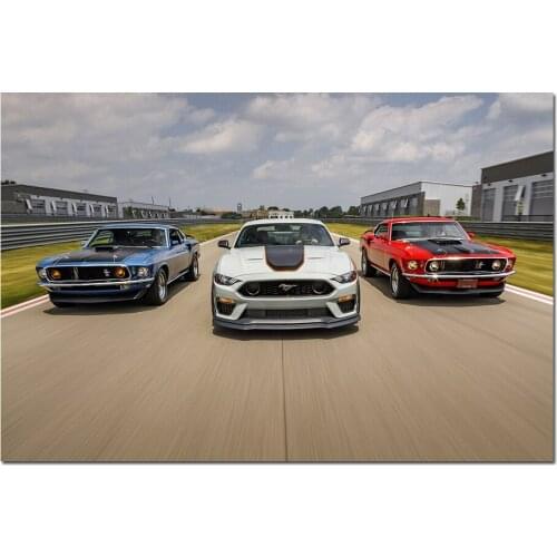 Wall Art Canvas Painting Mustang Muscle Cars Poster Prints Modern Aesthetic Room Decor Picture