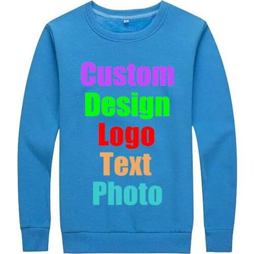 Solid Custom Made Logo Photo Text printed Men Sweatshirt Fleece Couple Lovers Company Team Class Uniform Oversized Male Hoodies
