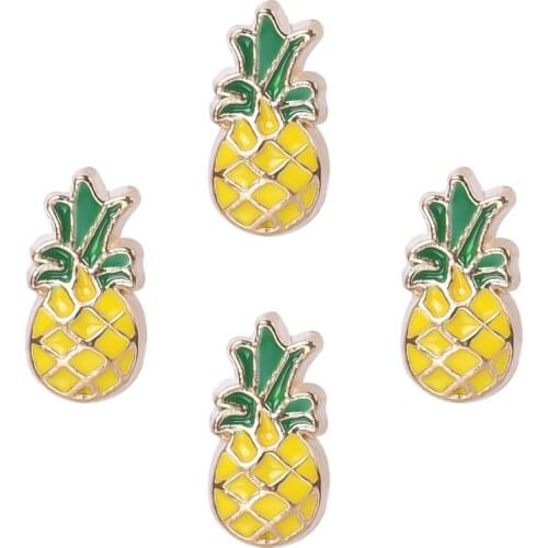 20Pcs/Lot F101 Fruits Pineapple FLoating Charms Making Living Glass Locket Gift Jewelry Supplies