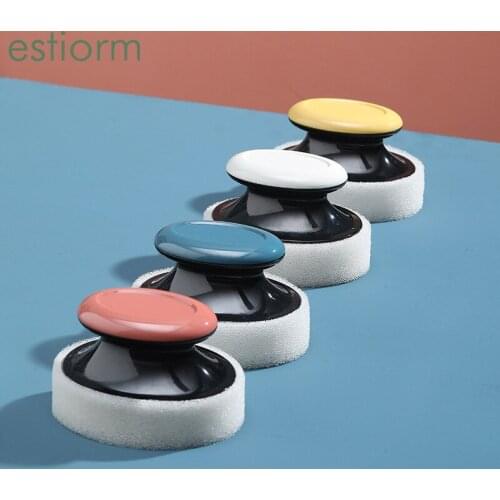 New Design Round Scrub Brush with Comfort Grip - Scrubber & Brush for Kitchen Bathroom Tile,Glass,Bathtub,Wall, Floor Cleaning