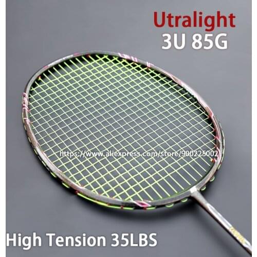 Professional Max 35LBS Ultralight Carbon Fiber Badminton Racket Sports Racquet Training Rackets Free For String Overgrip Bags