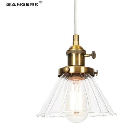 Industrial Pendant Lamp Iron Glass Switch Antique Hanging Light LED E27 Edison Retro Loft Decor Dining Room Home Lighting
