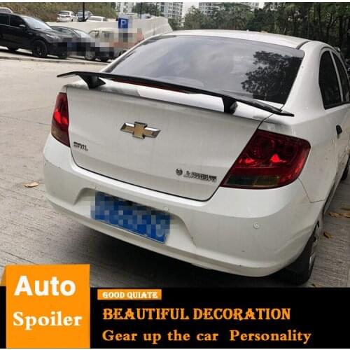 For Chevrolet Sail 3 2015-2018 Spoiler Sport ABS Plastic Material Car Rear Wing Primer Color Trunk Rear Spoiler With Led Light