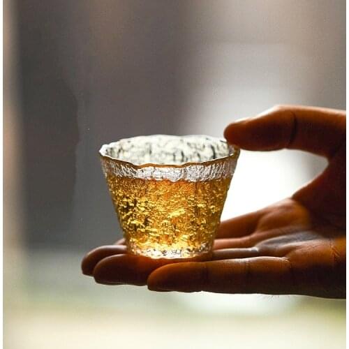 Japanese Style Glass Tea Cup Hammer Gaiwan Gongdao Kung Fu Tea Set Heat-Resistant Serve Tea Bowl with Lid Arabica Coffee