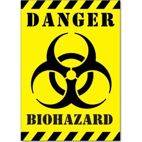 Warning Car Sticker Funny Danger Biohazard Zombie Reflective Decal Automobile Motorcycles Decals PVC,17cm*12cm
