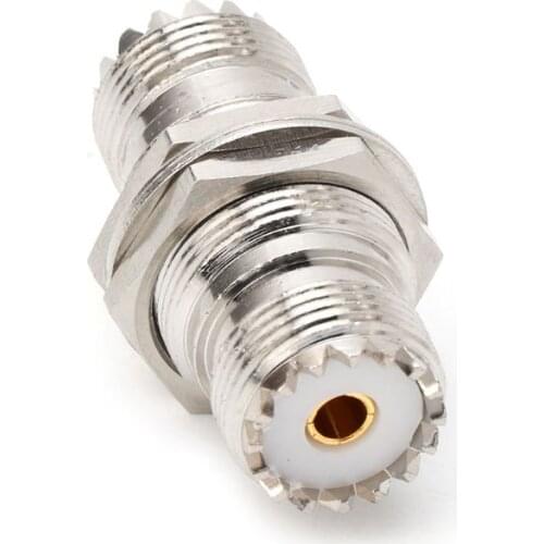 UHF SO239 Female Nut To Female Jack Nut Panel Mount Adapter Connector Straight F/F