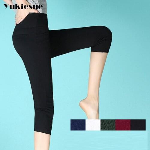 Spring summer style high waist pencil pants capris women office OL style work wear skinny pants female vintage trousers formal