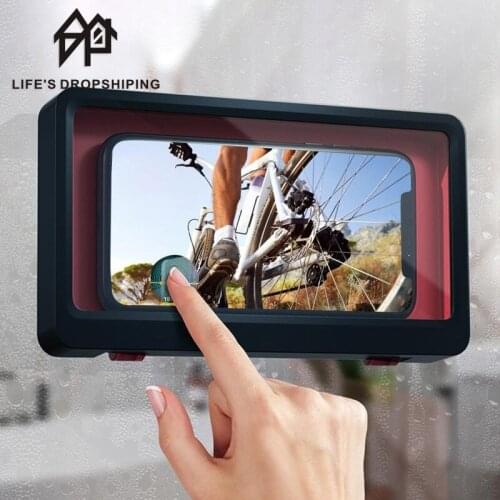 Bathroom Waterproof Phone Case Touch Screen Bathing Chase Drama Mobile Phone Shelves Anti-fog Wall Hanging Hole-free Sealing
